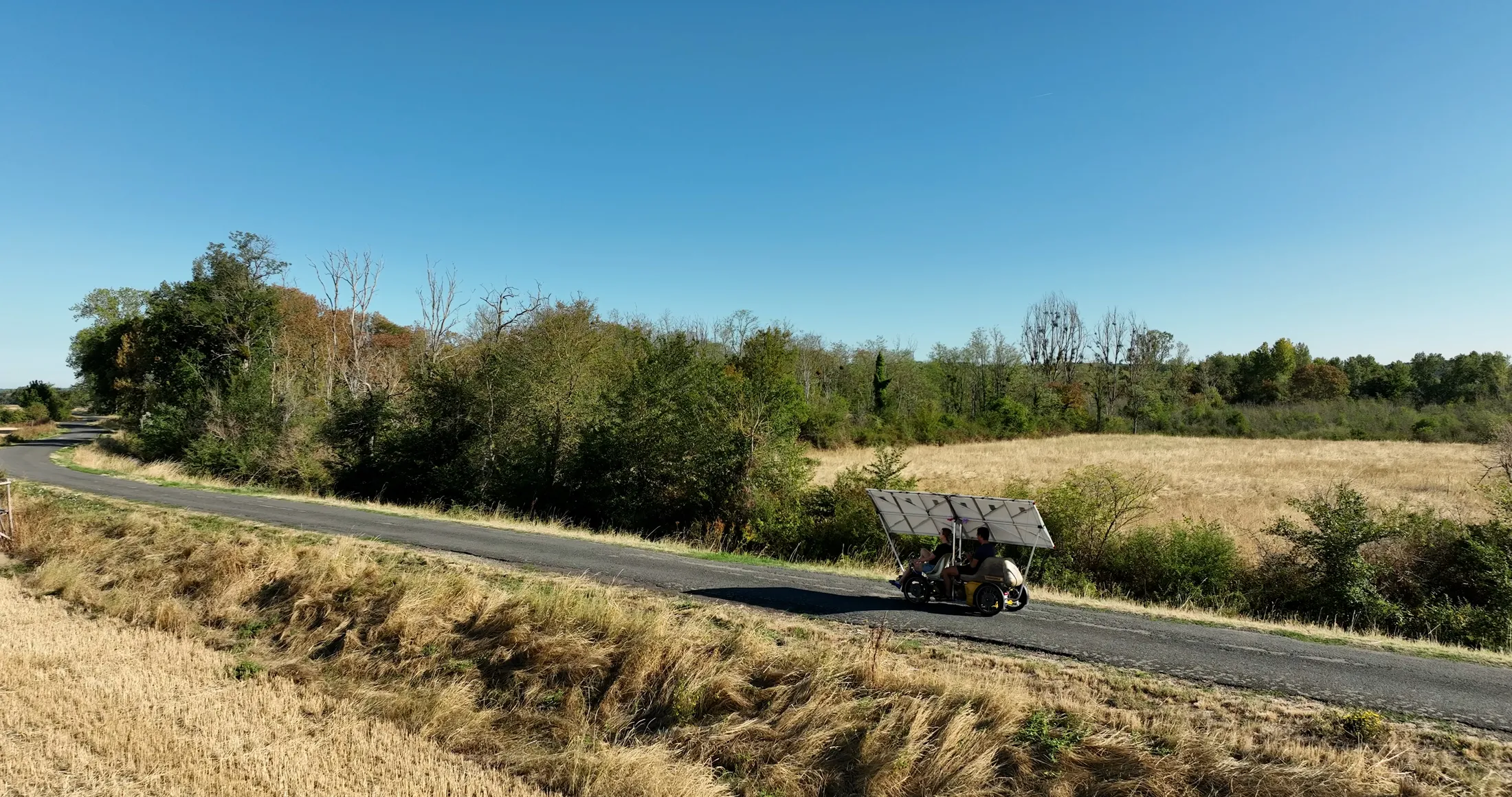 Le Supercycle vu depuis les airs au cours d’un trajet